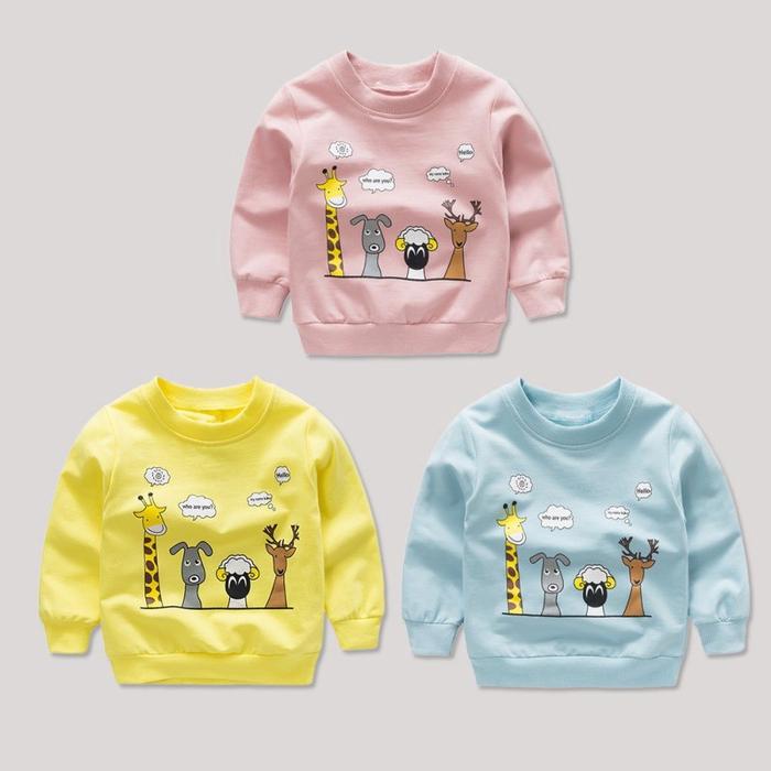 IU Sweater Kaos Katun Bayi Laki-laki / Perempuan Lengan Panjang