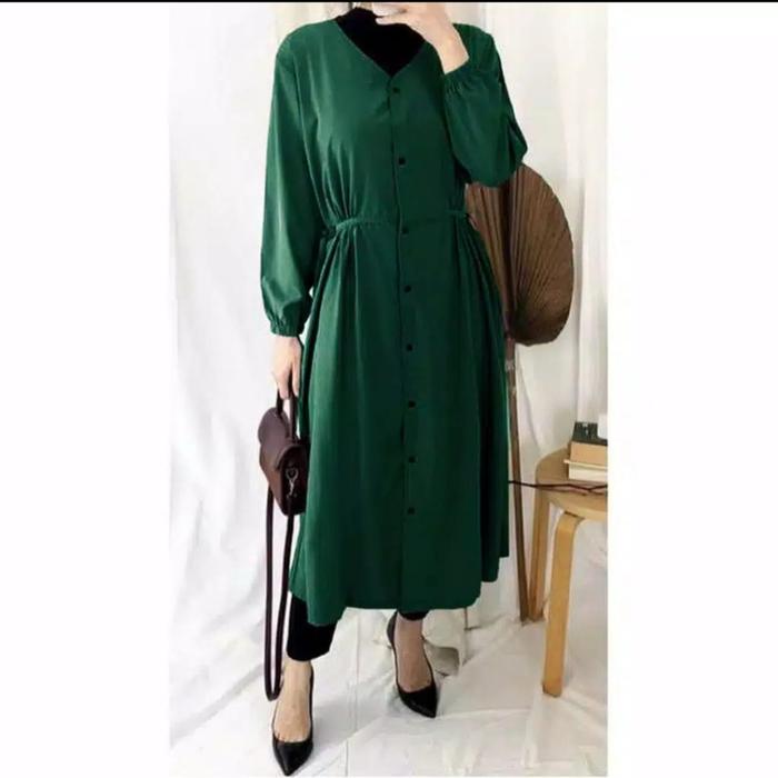 FH Tasya Long Tunik Polos Tuniq Atasan Muslim Moscrepe Premium