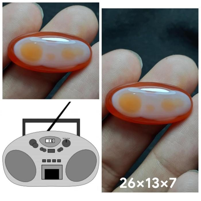Natural Batu Akik Agate Motif Gambar Radio Tape Compo Jadul Antik