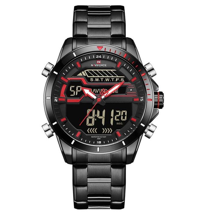 Naviforce Stainless Double Time - Jam Tangan Pria - 9133 - Original -
