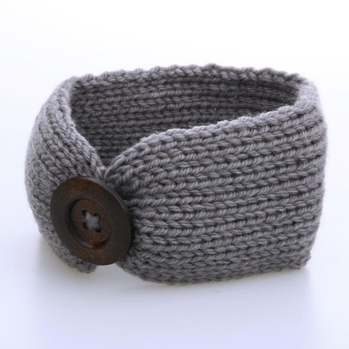 Bandana Wool Rajut Aksen Kancing untuk Aksesoris Rambut Bayi / Anak
