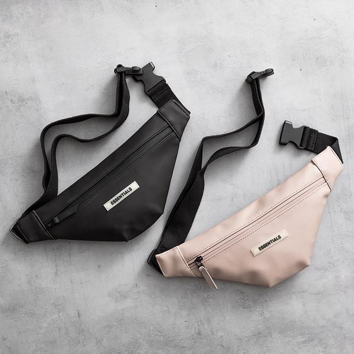 FEAR OF GOD FOG Essentials Baru garis ganda PU kulit tas sabuk tas