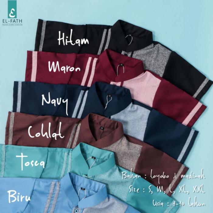 KAHFI SETELAN BAJU KOKO ANAK TERKINI EL FATH AL GHIFARI SERIES UNTUK A