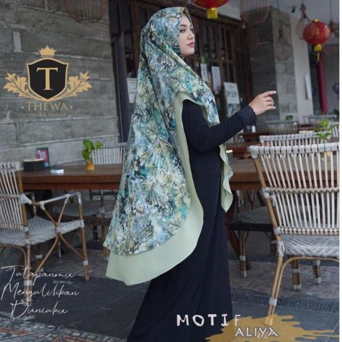 KAHFI Thewa khimar Aliya motif ori Thewa