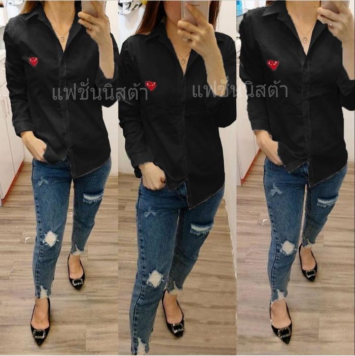 FACON BLACK + VIDEO + REAL PIC Kemeja Wanita