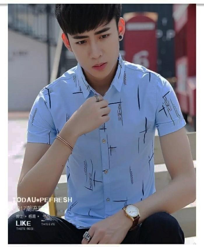 HARE BLUE Kemeja Pria Lengan Pendek Terbaru Keren Untuk Kerja K