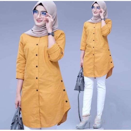 KAHFI OUTFIT TERMURAH Dinda Tunik Atasan Wanita Tuniq Muslim Polos Bus