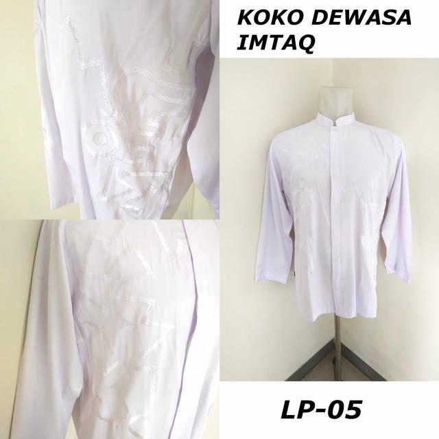 KAHFI BAJU KOKO KATUN DEWASA IMTAQ EXCLUSIVE PUTIH SENADA LENGAN PANJA
