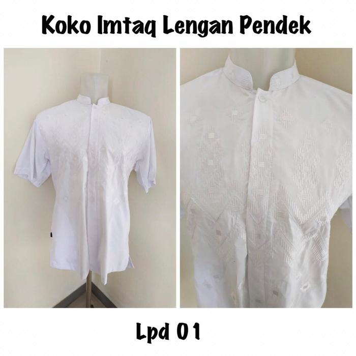 KAHFI BAJU KOKO KATUN DEWASA IMTAQ EXCLUSIVE PUTIH SENADA LENGAN PENDE