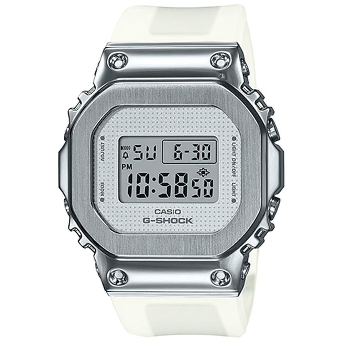 JAM TANGAN WANITA CASIO G-SHOCK ORIGINAL SQUARE METAL DIGITAL PUTIH RESIN GM-S5600SK-7D CASIO G SHOC