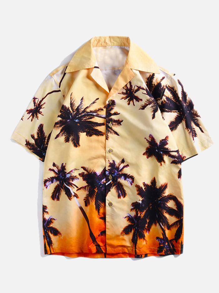AN Jay Chou Mojito Same Style Coconut Tree Print Beach