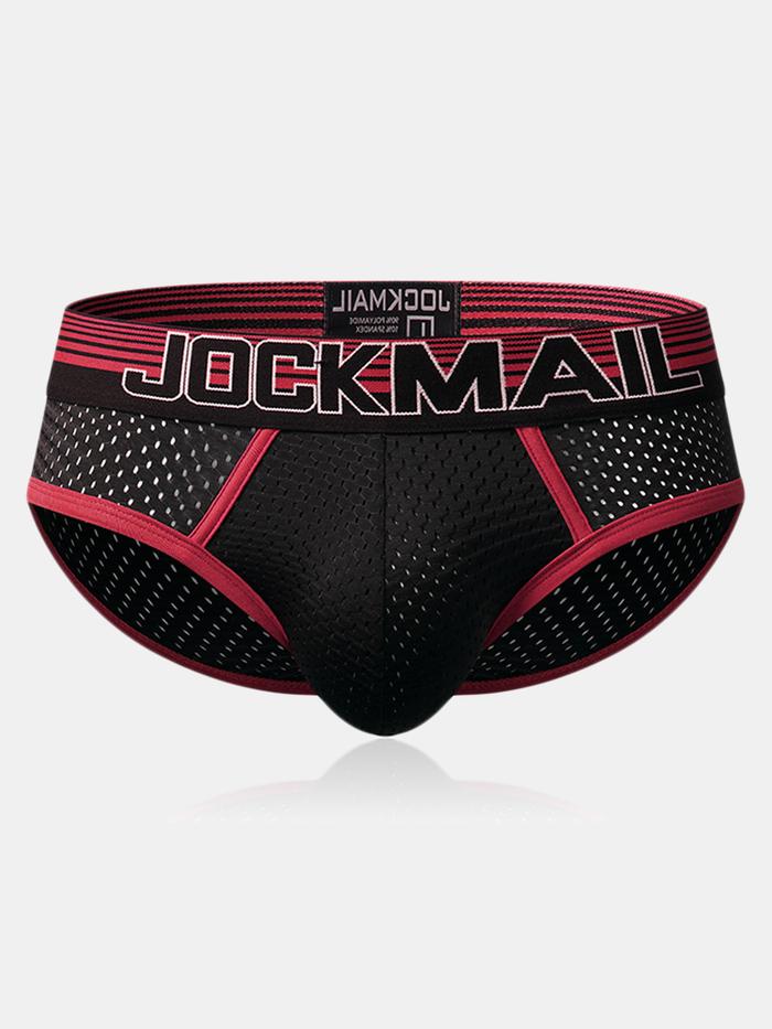 ANH Jockmail Men Mesh Breathable Underwear Patchwork Contrast