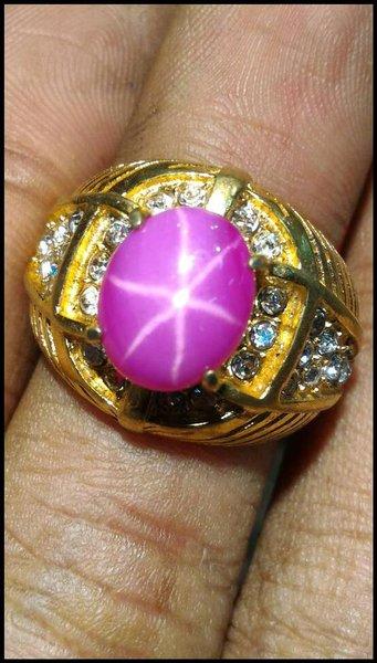Ready Stock Asli Cincin Batu Akik Amerika Star Ruby Fg666