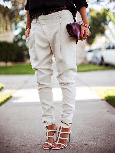 ANGH Casual Solid color Pocket high waist Foot