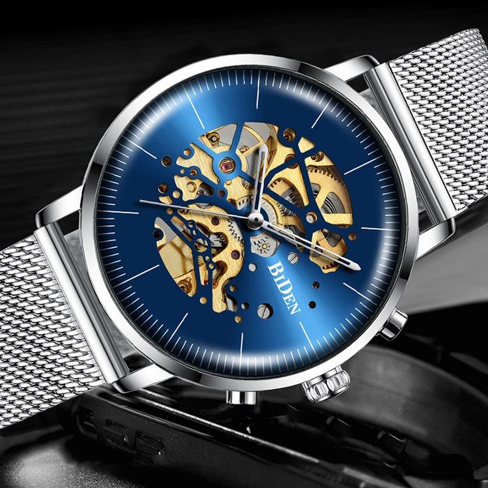 BIDEN Otomatis Mekanik Rantai Pasir Men Watch Jam Tangan Pria
