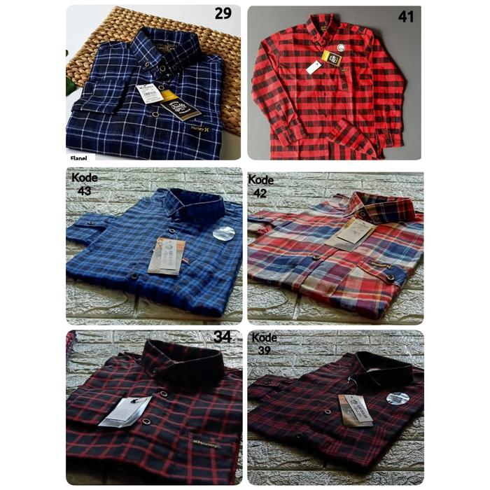 QQ Kemeja Hem Pria Flanel Import Lengan Panjang