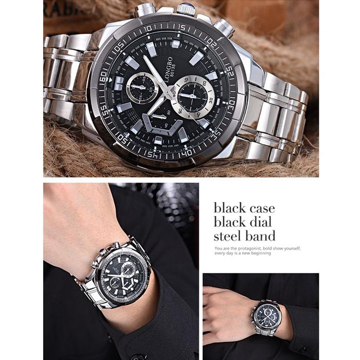 LONGBO Nyala Malam Quartz Watch Waterproof Jam Tangan 80135