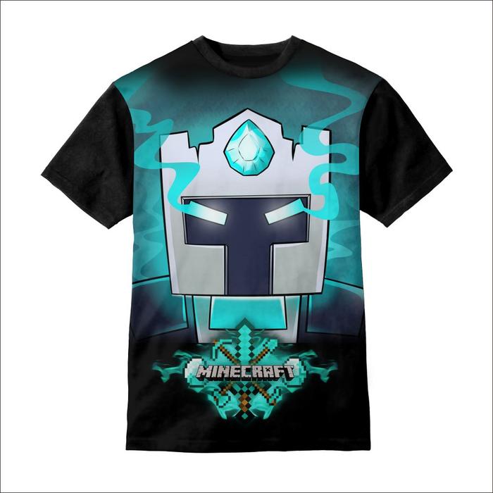 Kaos Anak Minecraft-Frost-Diamond-Face- Kaos Anak Laki-Laki