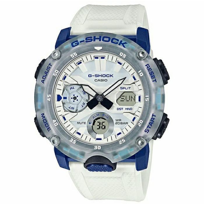 JAM TANGAN PRIA CASIO G-SHOCK ORIGINAL HIDDEN COAST ANALOG DIGITAL PUTIH RESIN GA-2000HC-7A CASIO G 