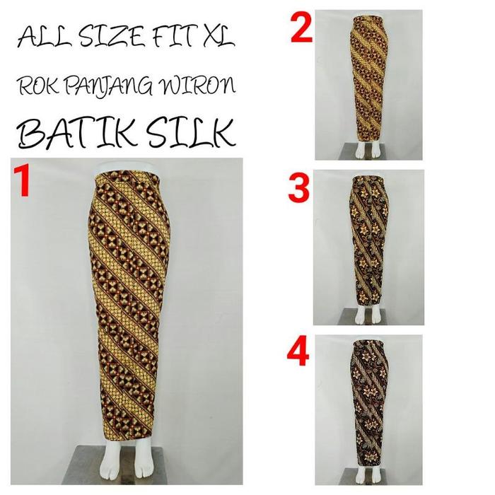 Indah ROK SPAN PANJANG WIRU WIRON Batik Silk All Size Fit XL SR
