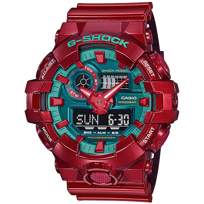 JAM TANGAN PRIA CASIO G-SHOCK ORIGINAL CHINA DRAGON ANALOG DIGITAL MERAH RESIN GA-700DBR-4A CASIO G 