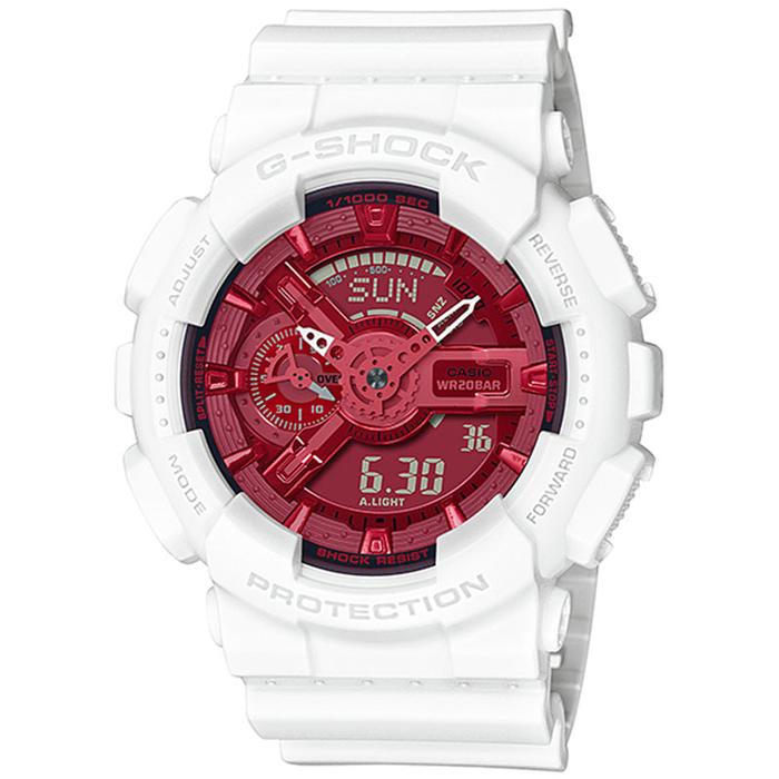 JAM TANGAN PRIA CASIO G-SHOCK ORIGINAL CHINA DRAGON ANALOG DIGITAL PUTIH RESIN GA-110DBR-7A CASIO G 
