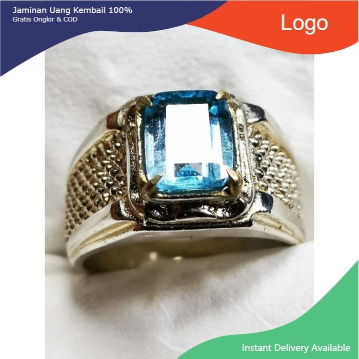 Batu permata natural swis blue topaz original