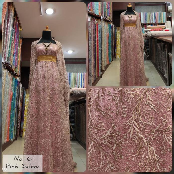 Kain Tile Brokat Dusty Pink DD21002 Spider Payet Dress Kebaya
