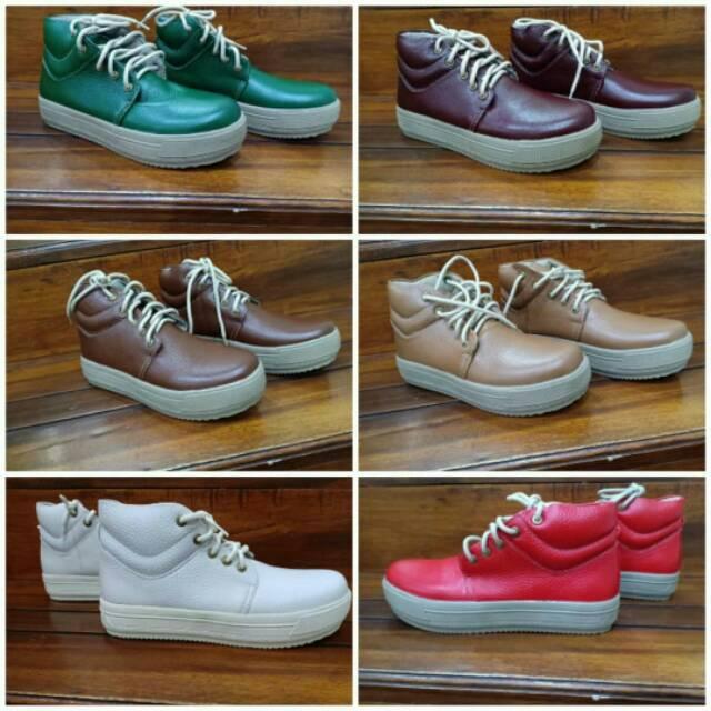 Sepatu Kulit Boot Wanita Asli Garut