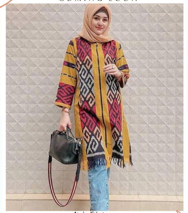 Tunik Wanita jumbo baju tenun tunik kaos dress jepara tenun troso