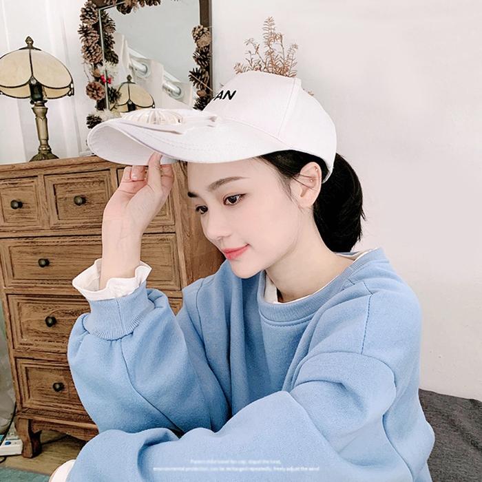 Topi Kipas Angin Portable Pria / Wanita Adjustable Untuk Outdoor /