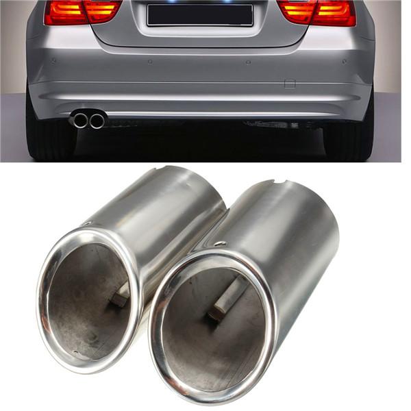 2Pcs Muffler Exhaust Tailpipe Tip Chrome for BMW E90 E92 325 3 Series