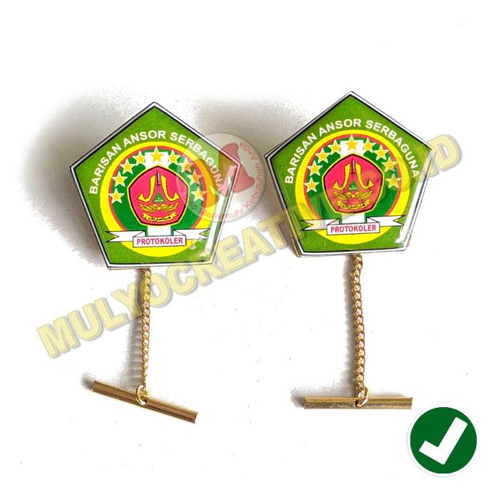Lencana Banser Pin Bros Banser Protokoler Warna Hijau Model Rantai