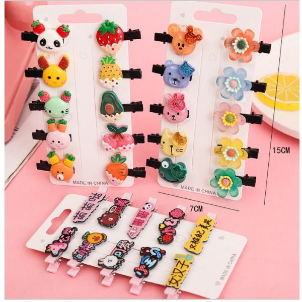 TKB Jepitan Rambut Anak Set 10 Pcs Premium Motif Lollipop Fruit Lucu