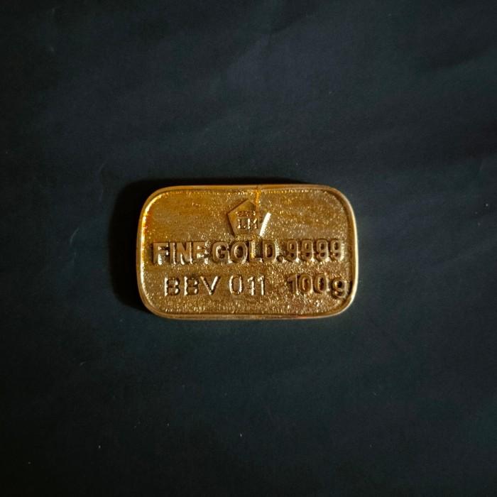 Miniatur Emas Batangan Kuningan 999.9 Logam Mulia 100 gram