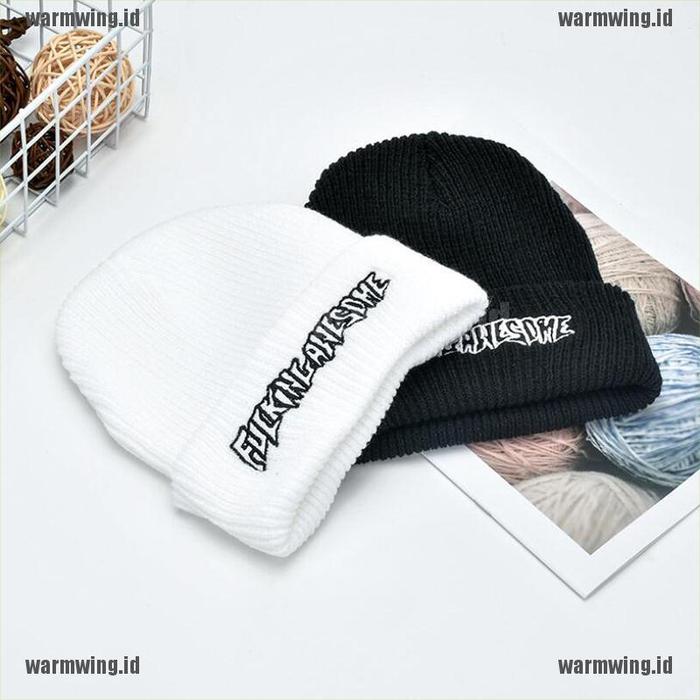 【good】Hip Hop Fucking Awesome Embroidery Knitted Hat Street Ins Un