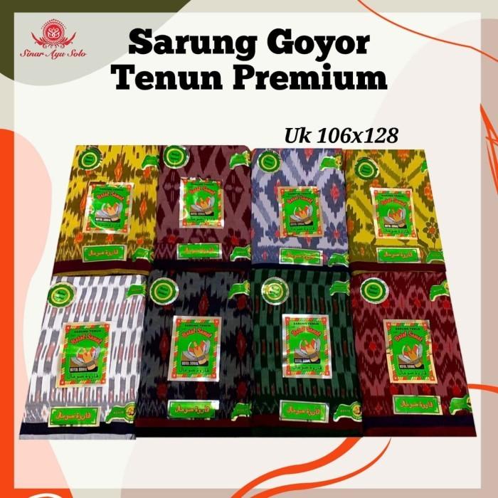 Sarung Goyor Tenun Premium Asli Botol Tarbush Uk 106x128 Motif Kembangan & Prilikan Bahan Katun Rayo