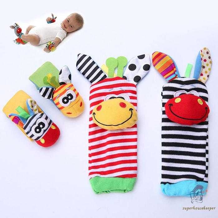 Mainan Bayi: Gelang/Kaos Kaki Rattle Model Hewan Zebra/Jerapah