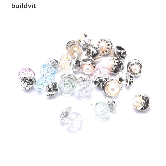 hotsale 10PCS Women Pearl Brooch Pin Set Button Anti Exposure Shawl