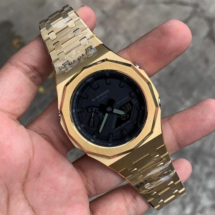 Gshock Ga2100 Black Original Custom AP Gold Stainless 5rd