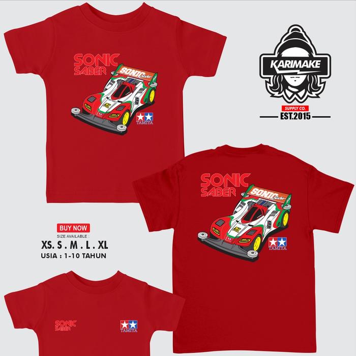 Kaos Baju Anak LETS & GO TAMIYA SONIC SABER Kaos Anime Karimake
