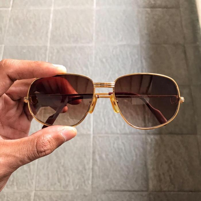 kacamata VINTAGE Bening Cartier Paris Sz 56-16 130 pria wanita