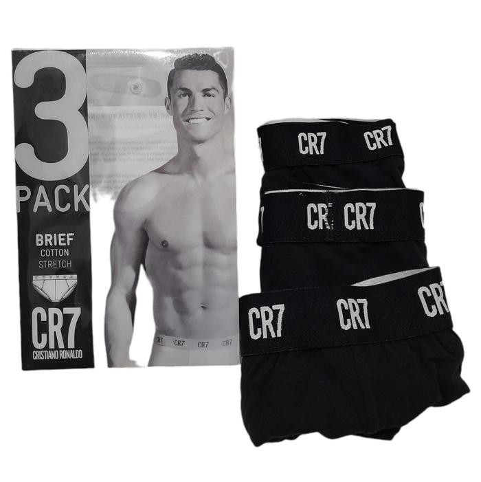 3Pcs Underwear CR7 Cristiano Ronaldo Basic Brief Cotton Stretch Black