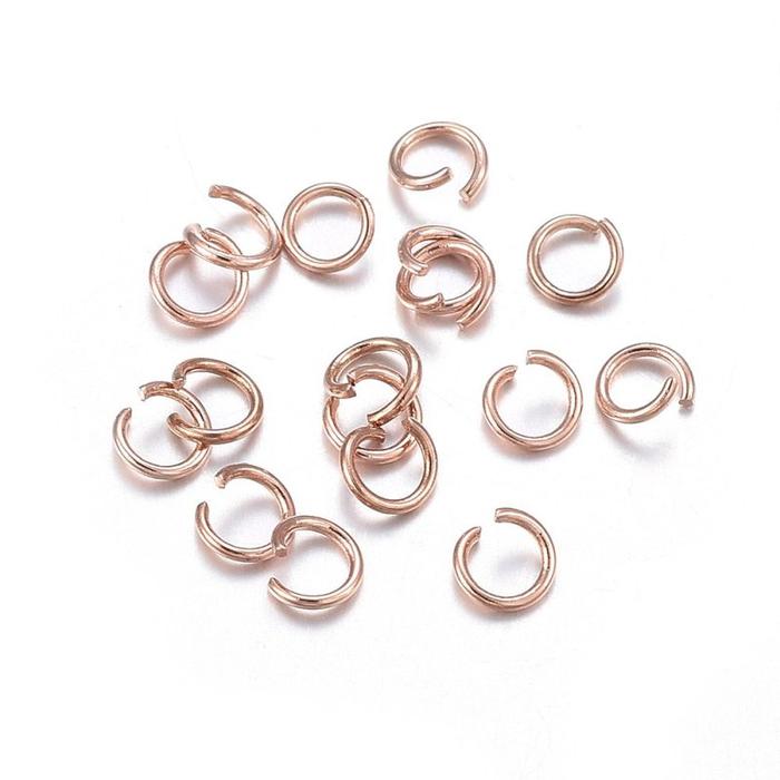 Benecreat 50pcs Cincin Jump Ring Stainless Steel 304 Warna Rose Gold
