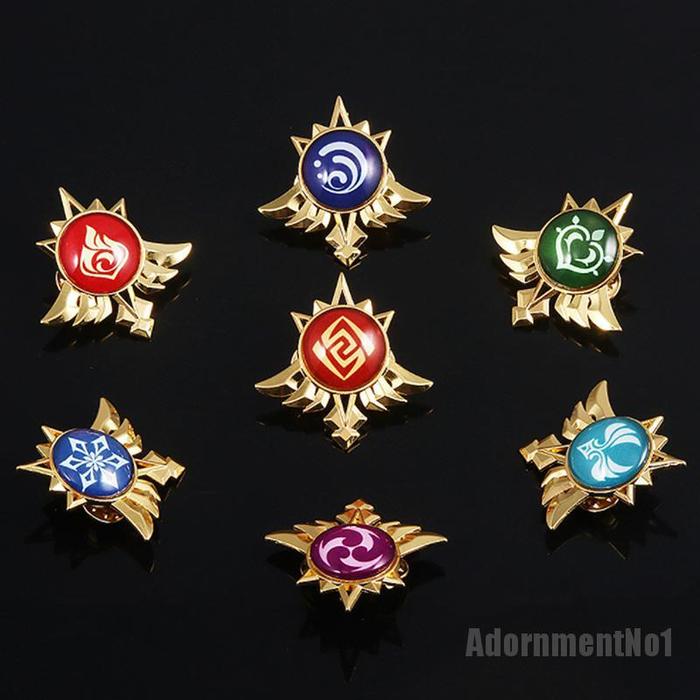 Bros Pin Enamel Desain Anime Genshin Impact Genshin Element Vision