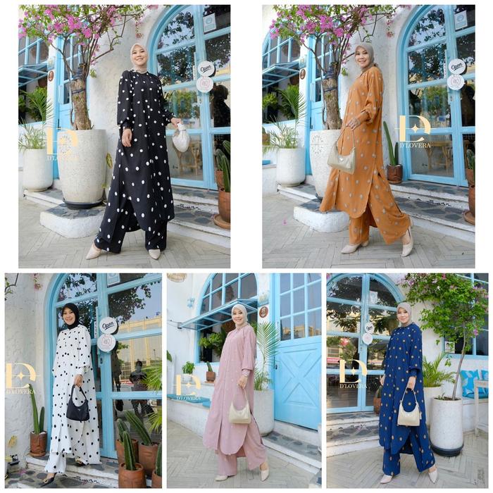 ORIGINAL Stelan ALISYA Set by Dlovera - Tunik Celana Realpic ORI