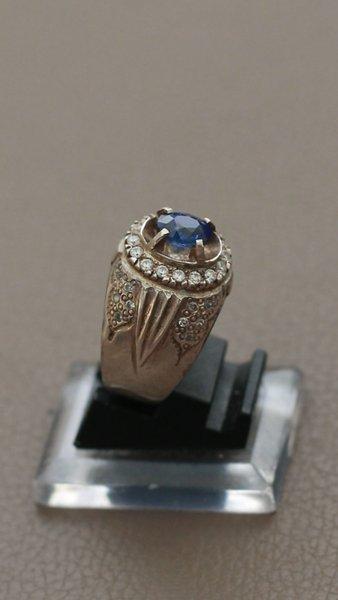 CINCIN PERAK BLUE SAPHIRRE / SAFIR SRILANGKA / CEYLON + MEMO UNHEATED
