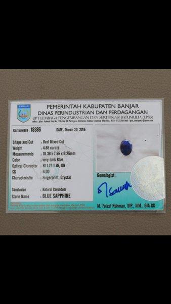 BLUE SAPPHIRE / SAFIR SRILANGKA / CEYLON + 2 MEMO