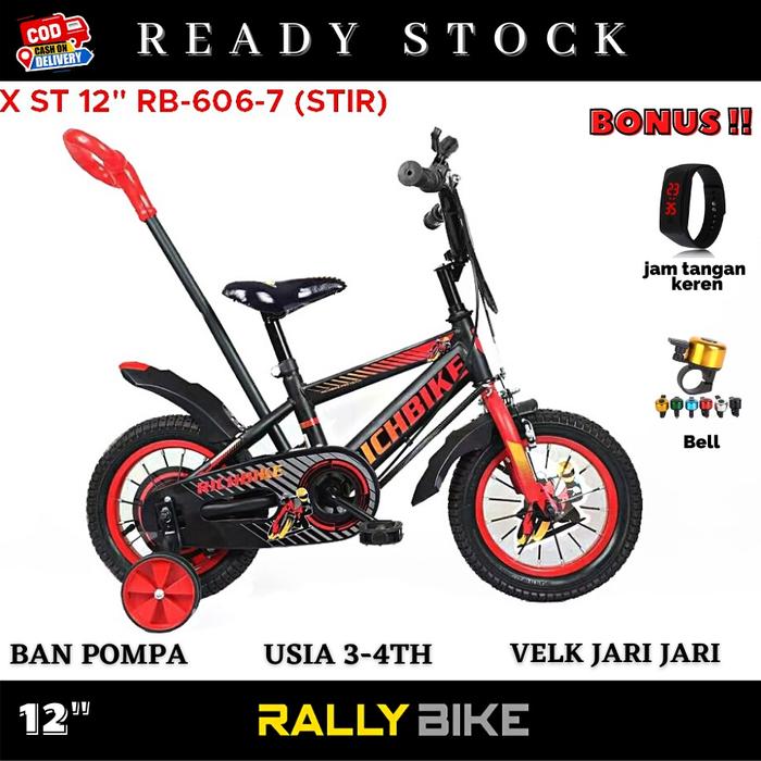 Sepeda sepedah anak roda 4 empat laki laki usia 3 sampai 4 th tahun