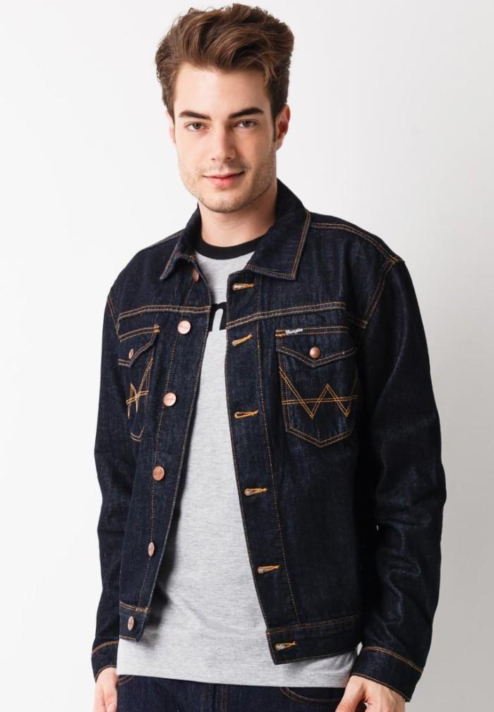 Wrangler Solid Denim Jacket Blue
